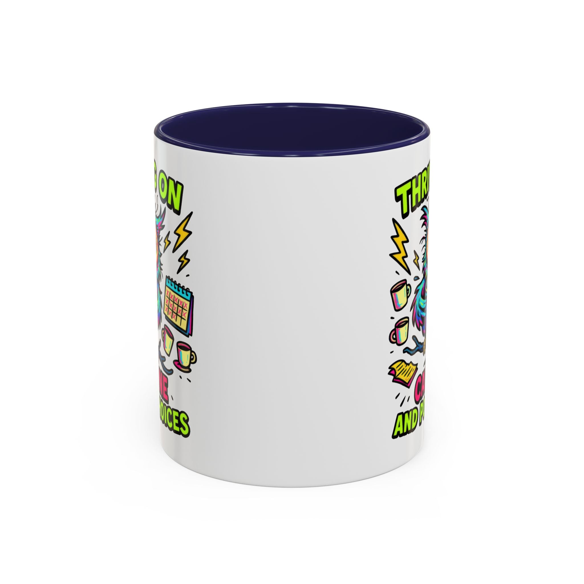 Thriving on Caffeine Mug | Funny Owl Coffee Cup | Gift for Coffee Lovers | Cute Kitchen Decor | Birthday, Holiday Gift