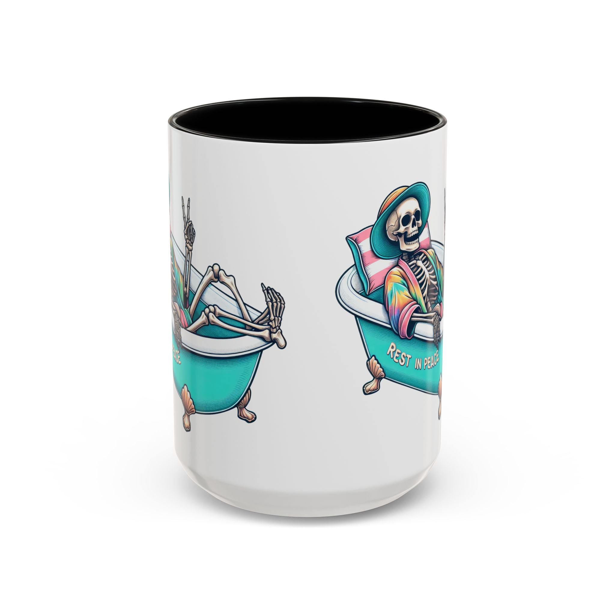Rest in Peace Skeleton Coffee Mug - Fun Halloween Gift, Unique Home Decor, Hilarious Office Cup, Quirky Birthday Present, Spooky