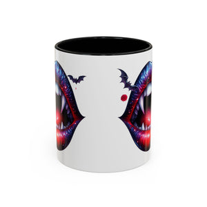 Vampire Lips Coffee Mug, Gothic Drinkware, Halloween Gift, Spooky Kitchen Decor, Vampires, Halloween Party Accessories