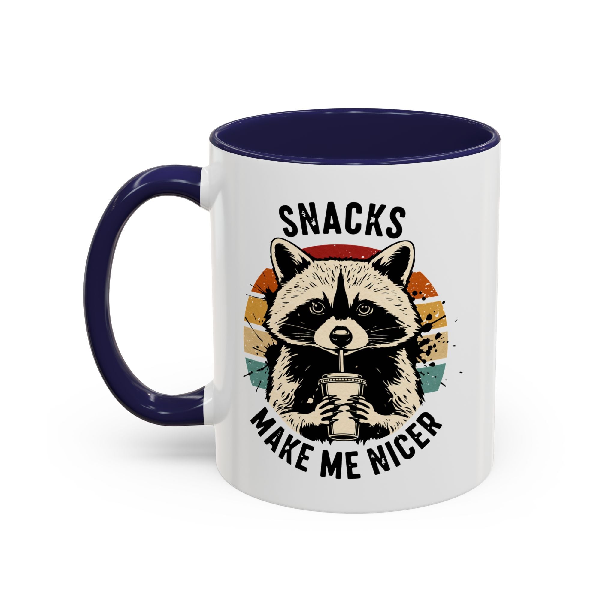 Snacks Make Me Nicer Raccoon Accent Coffee Mug (11/15oz)