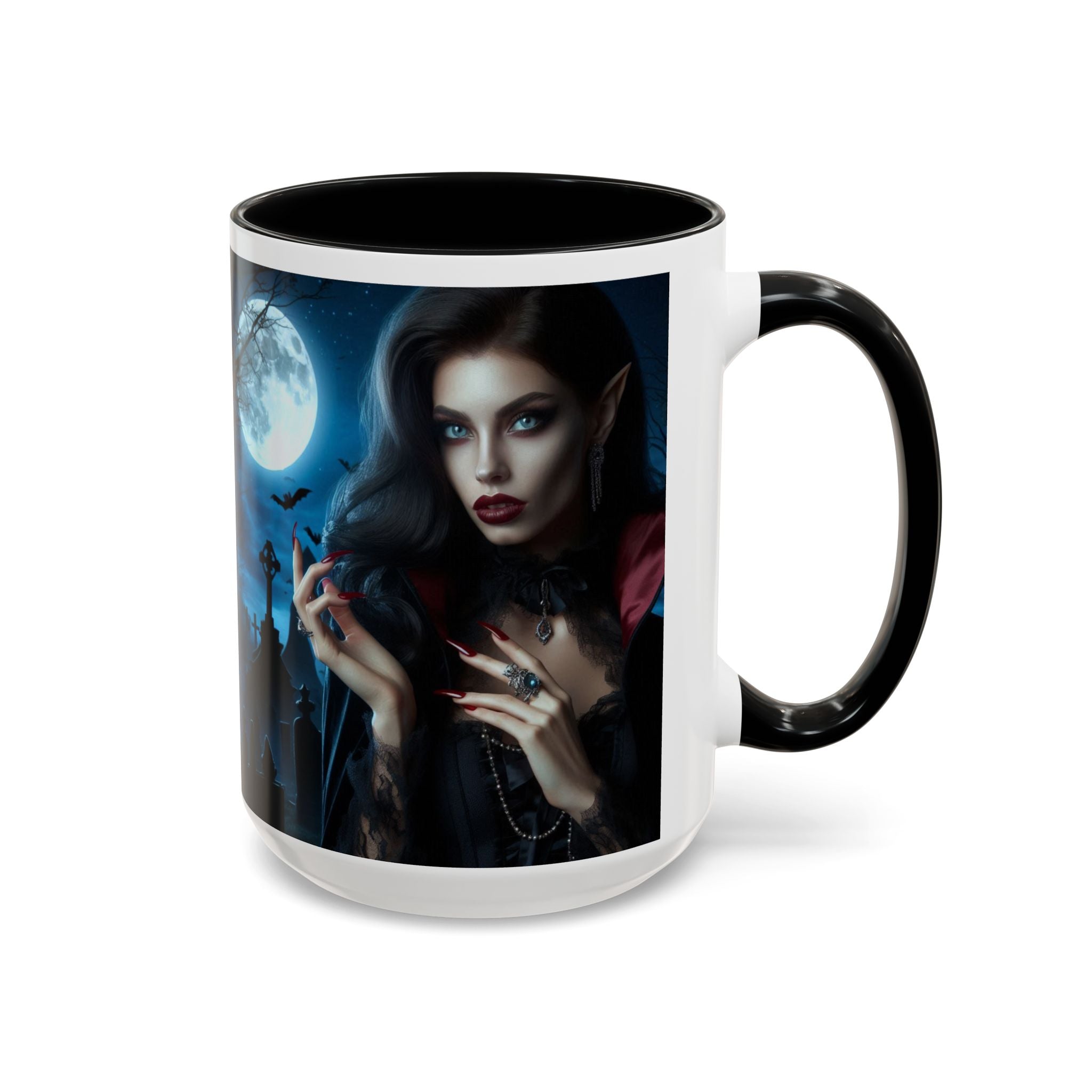 halloween Gothic Vampire Coffee Mug – 11/15oz full moon graveyard