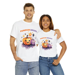 Halloween t shirt pumpkin dreams pastel colors gift for whole family fall fun stocking stuffer Unisex Heavy Cotton Tee