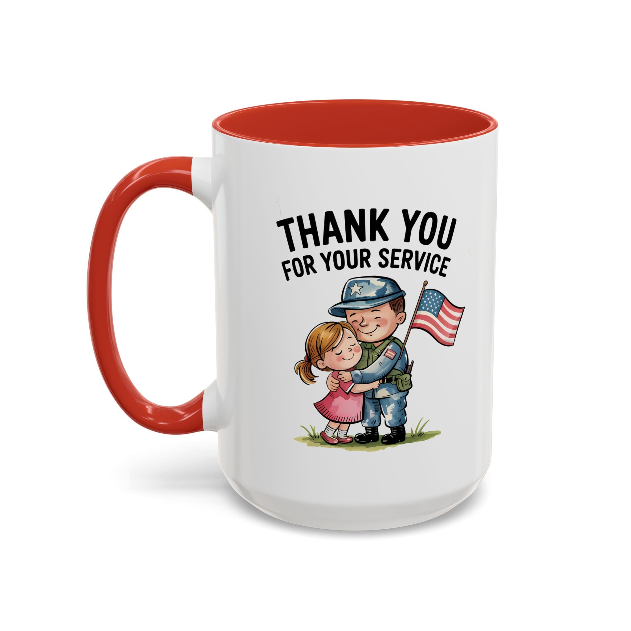 Thank You for Your Service Coffee Mug - 11oz & 15oz Accent Mugs for Veterans Appreciation