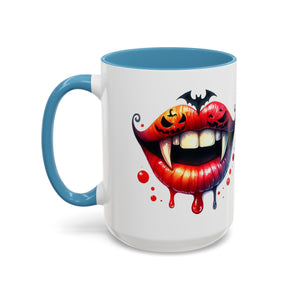 Halloween Vampire Coffee Mug, Spooky Drinkware, Goth Kitchen Decor, Pumpkin Mug, Horror Lover Gift