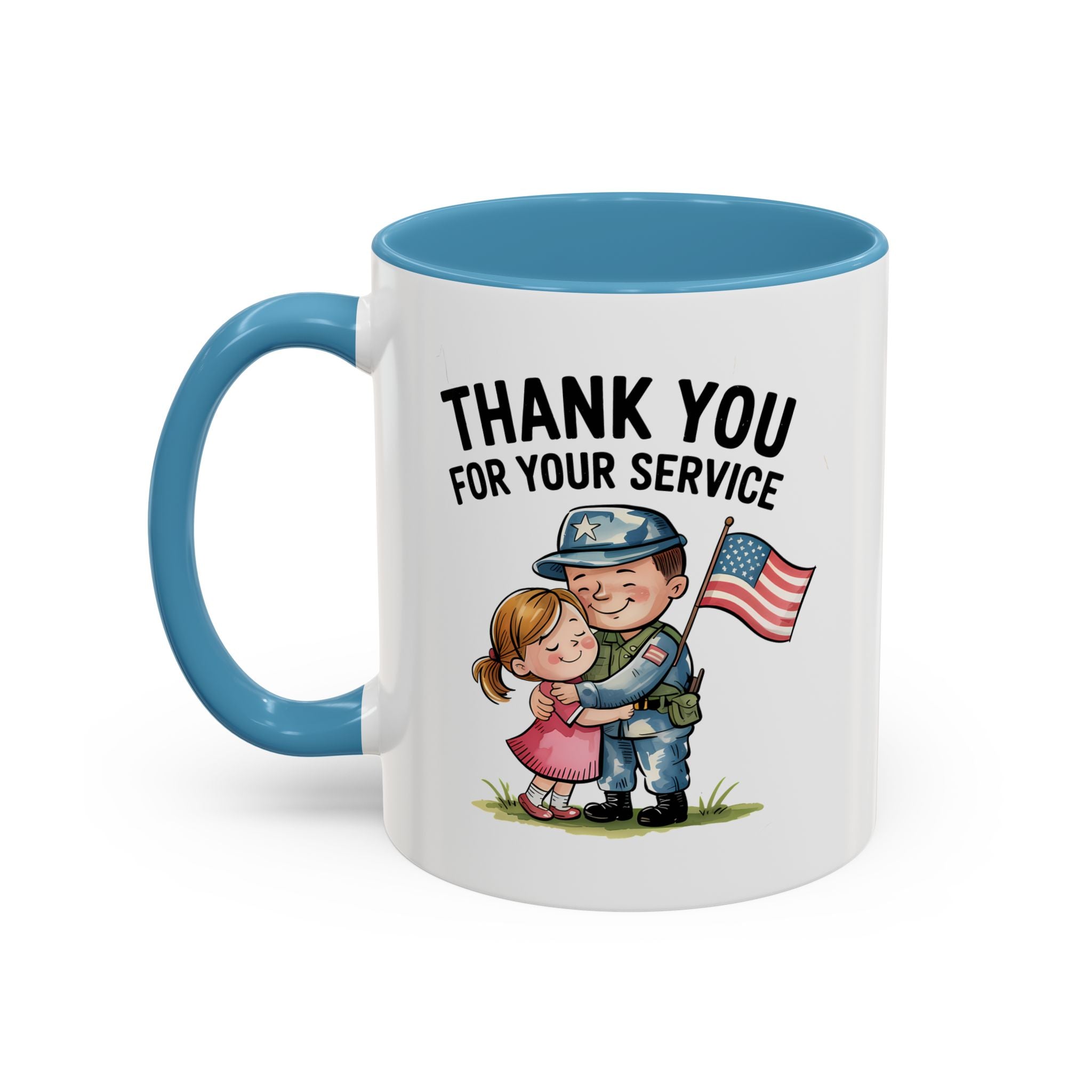 Thank You for Your Service Coffee Mug - 11oz & 15oz Accent Mugs for Veterans Appreciation