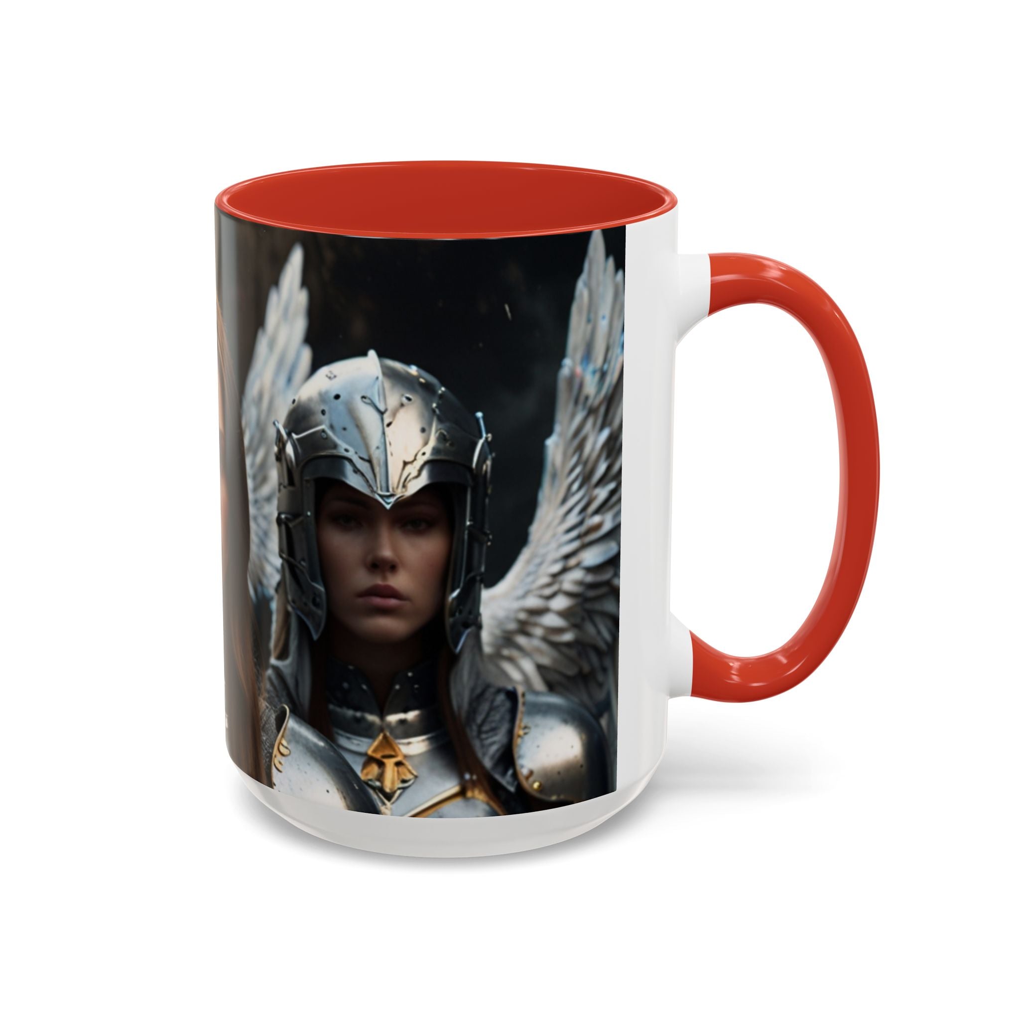 Warrior Angel Accent Coffee Mug - 11 or 15oz Ceramic Mug for Fantasy Lovers