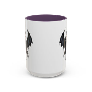 Gothic vampire girl with bat wings horror art Accent Coffee Mug (11, 15oz) vamp18