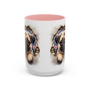 Pug In A Wall Coffee Mug - Cozy Ceramic Cup for Dog Lovers - Cute Pet Gift for Birthdays, Anniversaries, and Holidays