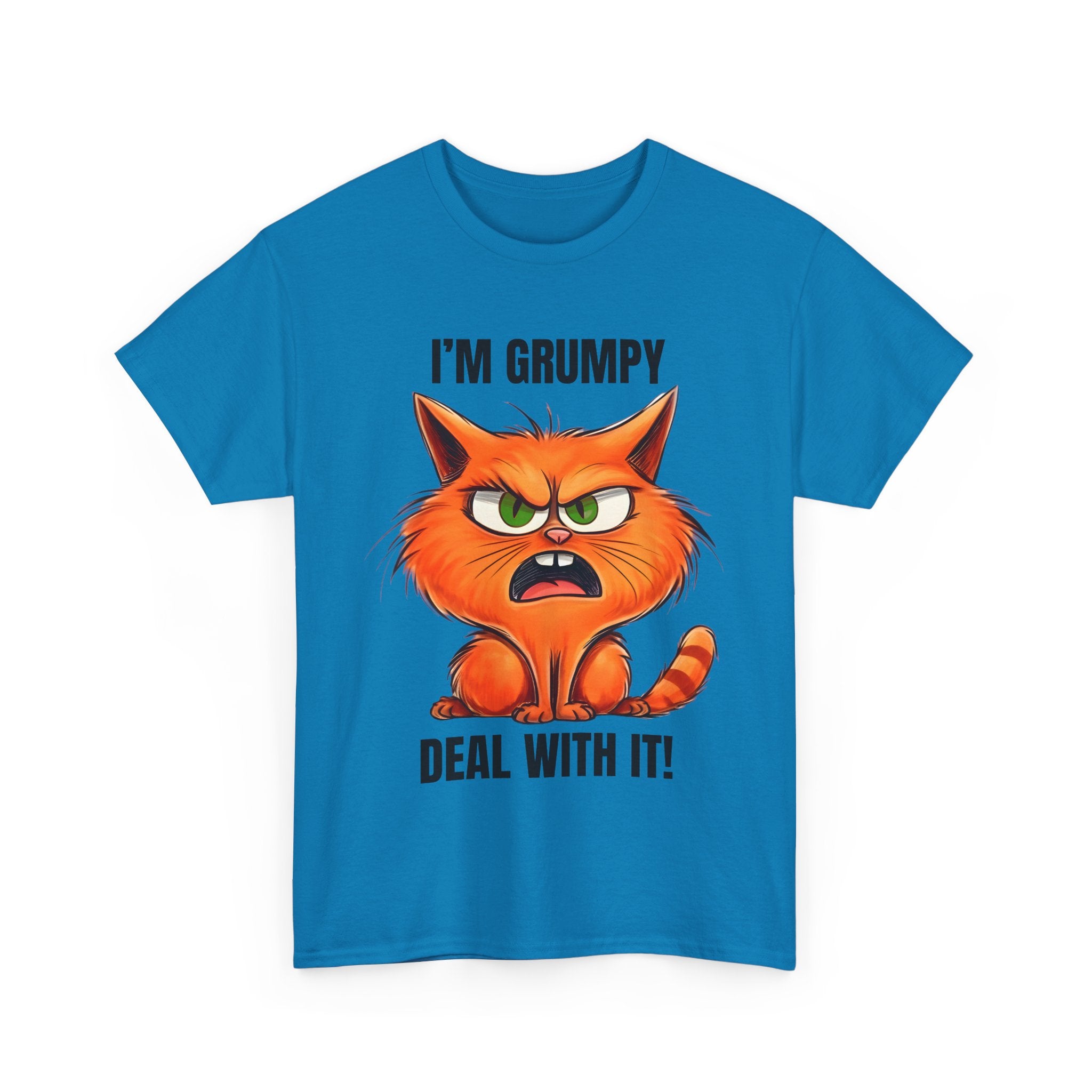 Grumpy Cat Tee: Unisex Heavy Cotton Shirt, Funny Cat Lovers Gift, Casual Wear, Birthday, Humor Apparel