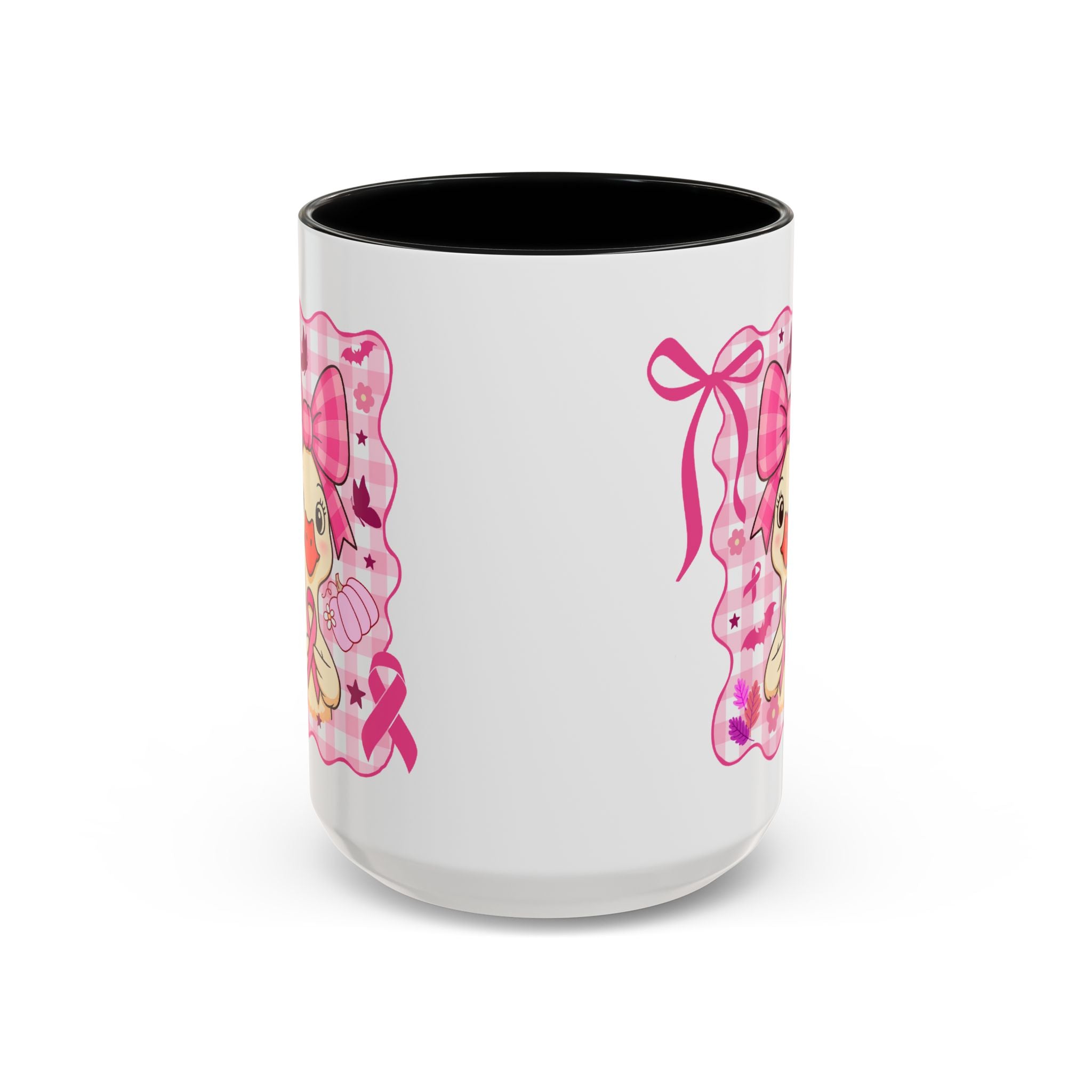 Pink Ribbon Duck Coffee Mug for Breast Cancer Awareness, Cute Gift for Her, Supportive Breast Cancer Mug, Unique Coffee Cup, Holiday Present