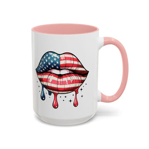Patriotic Lip Print Coffee Mug – 11oz & 15oz