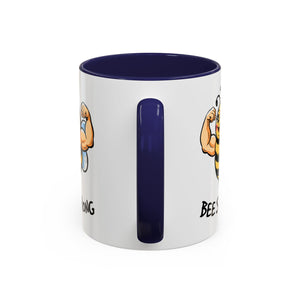 Bee Strong Accent Coffee Mug - Motivational Mug for Strength and mental health