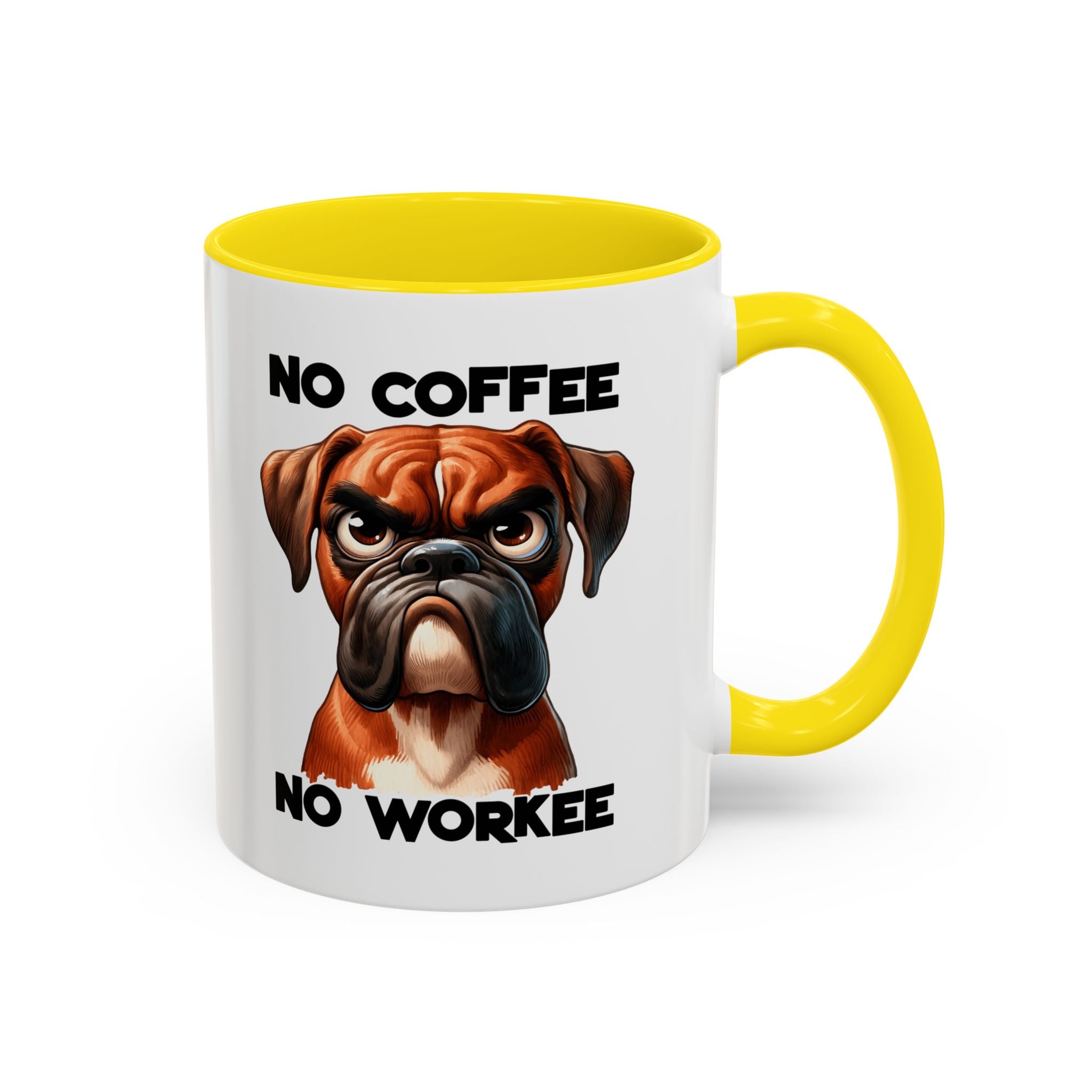 Boxer Dog Coffee Mug - No Coffee No Workee, Funny Dog Lover Gift, Pet Owner Tea Cup, Animal Lover Kitchen Decor, Boxer Mom Mug