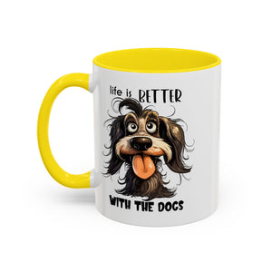 Life is Better with Dogs Coffee Mug - Cute Dog Lover Gift, Animal Themed Mug, Pet Owner Present, Fun Coffee Cup, Gift for Him/Her