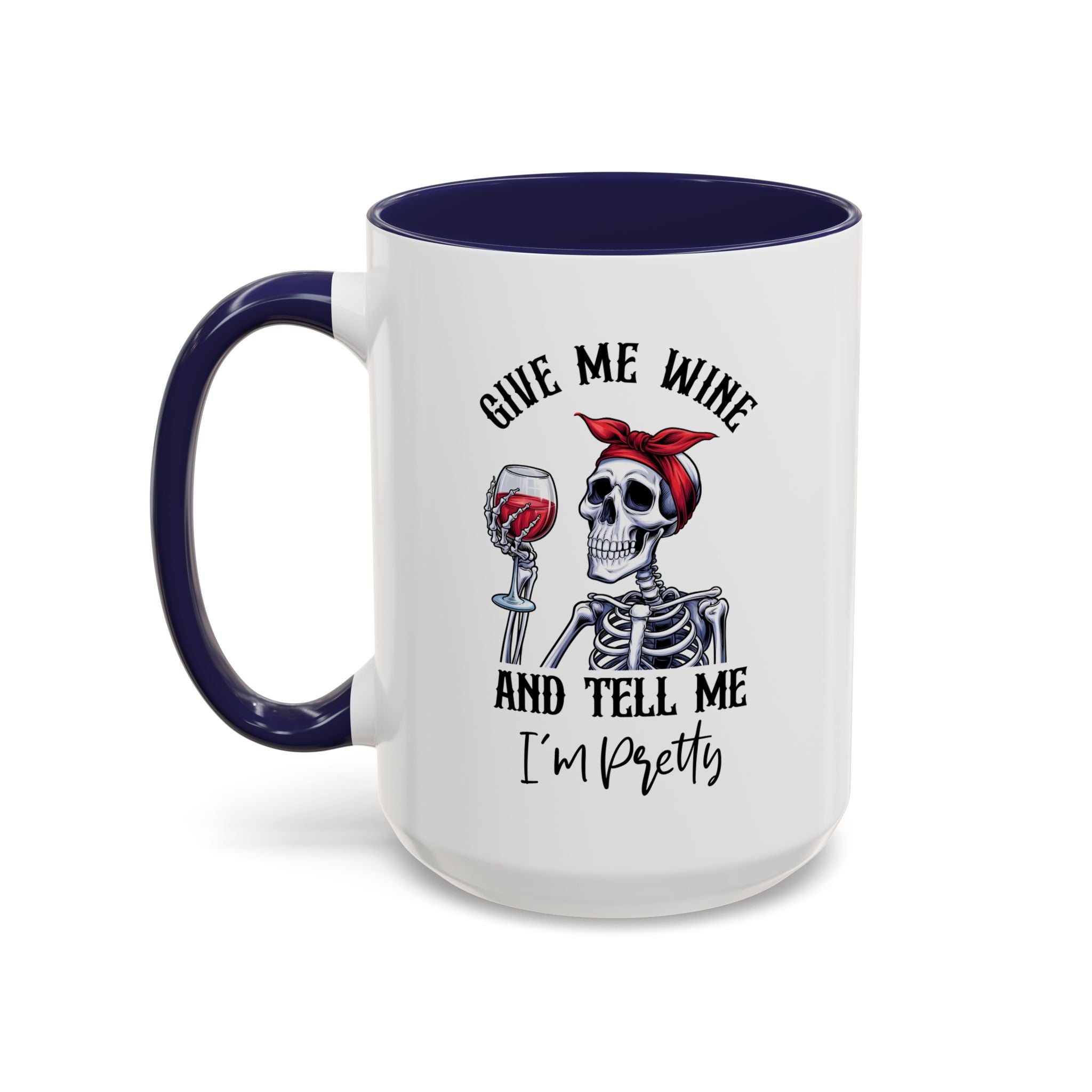 Skeleton Wine Coffee Mug, Funny Gift for Wine Lovers, Halloween Decor, Office Coffee Cup, Unique Skeleton Mug