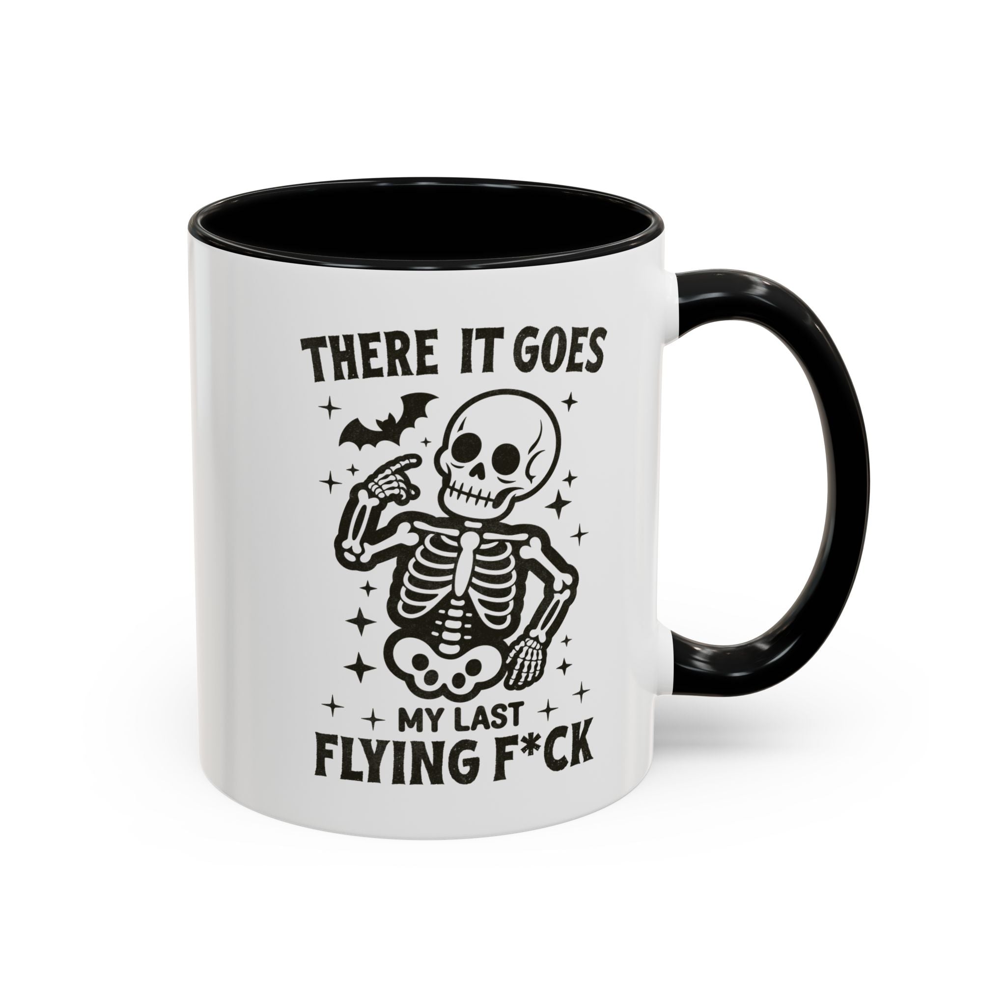 There It Goes Skeleton Coffee Mug – 'My Last Flying F*ck' Funny Gothic Accent Mug (11/15oz)