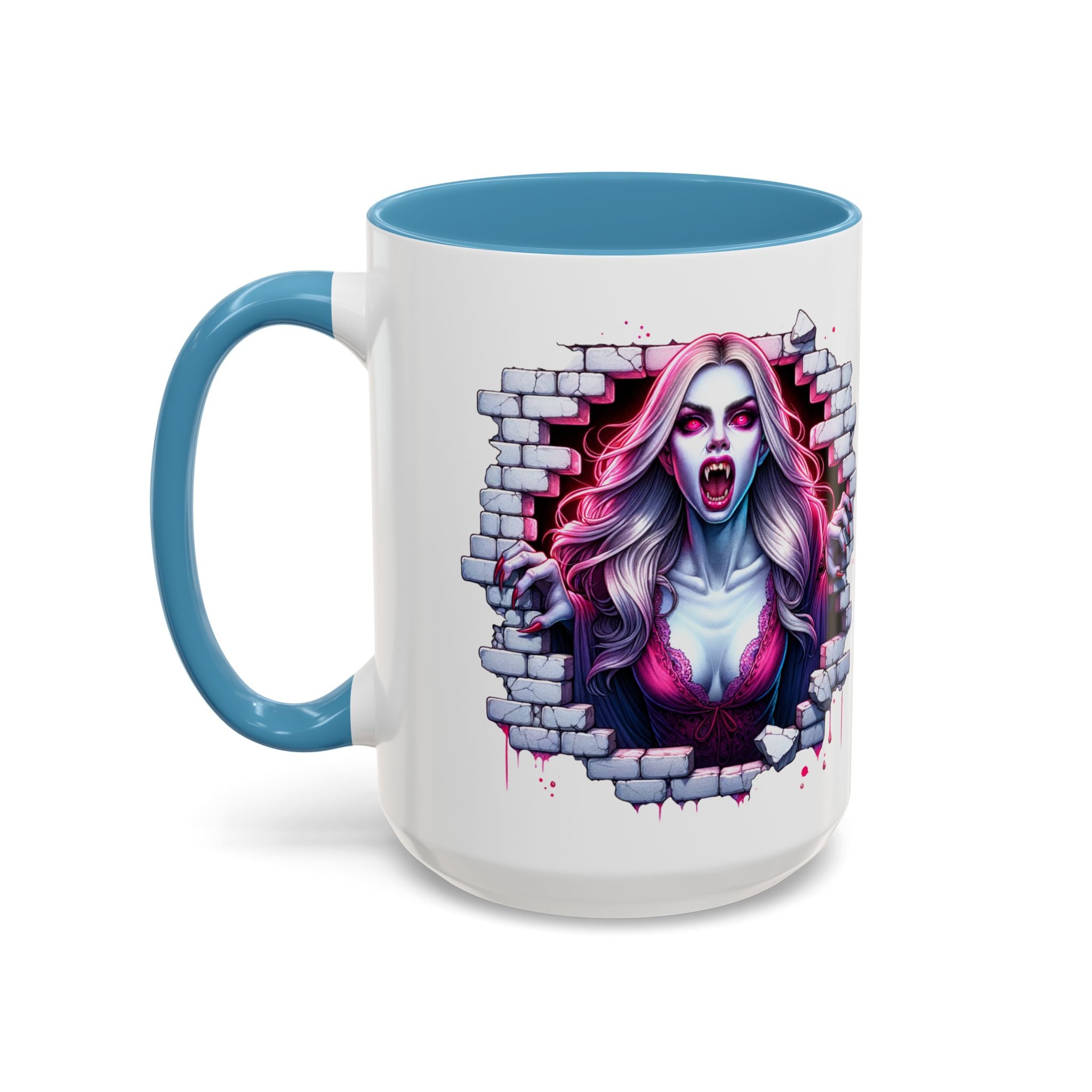 Vampire Wall Art Coffee Mug - Gothic,  Perfect Gift for Halloween, Unique Art Mug, Monster Mug, Fantasy Drinkware