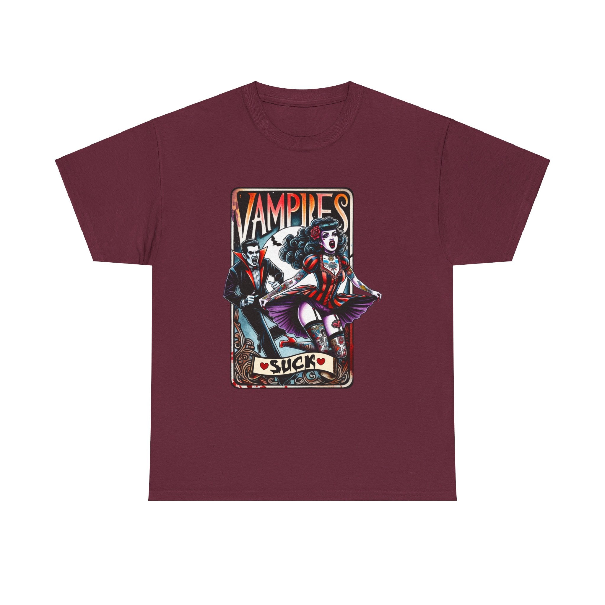 vampires suck horror art Unisex Heavy Cotton Tee men women