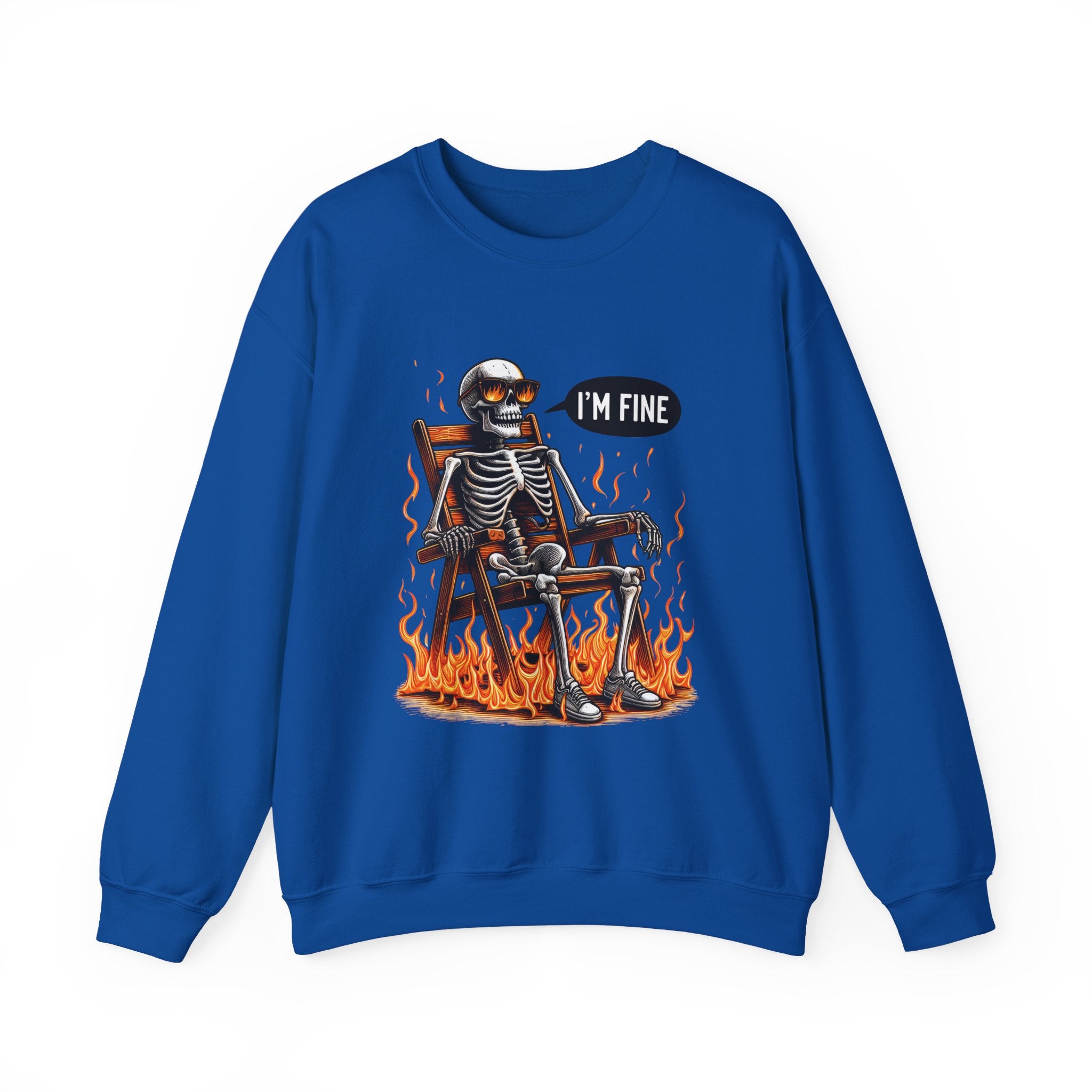 Chill Vibes Skeleton Sweatshirt, Unisex Crewneck, Perfect for Halloween, Casual Wear, Gift for Friends, Cozy Lounge Wear