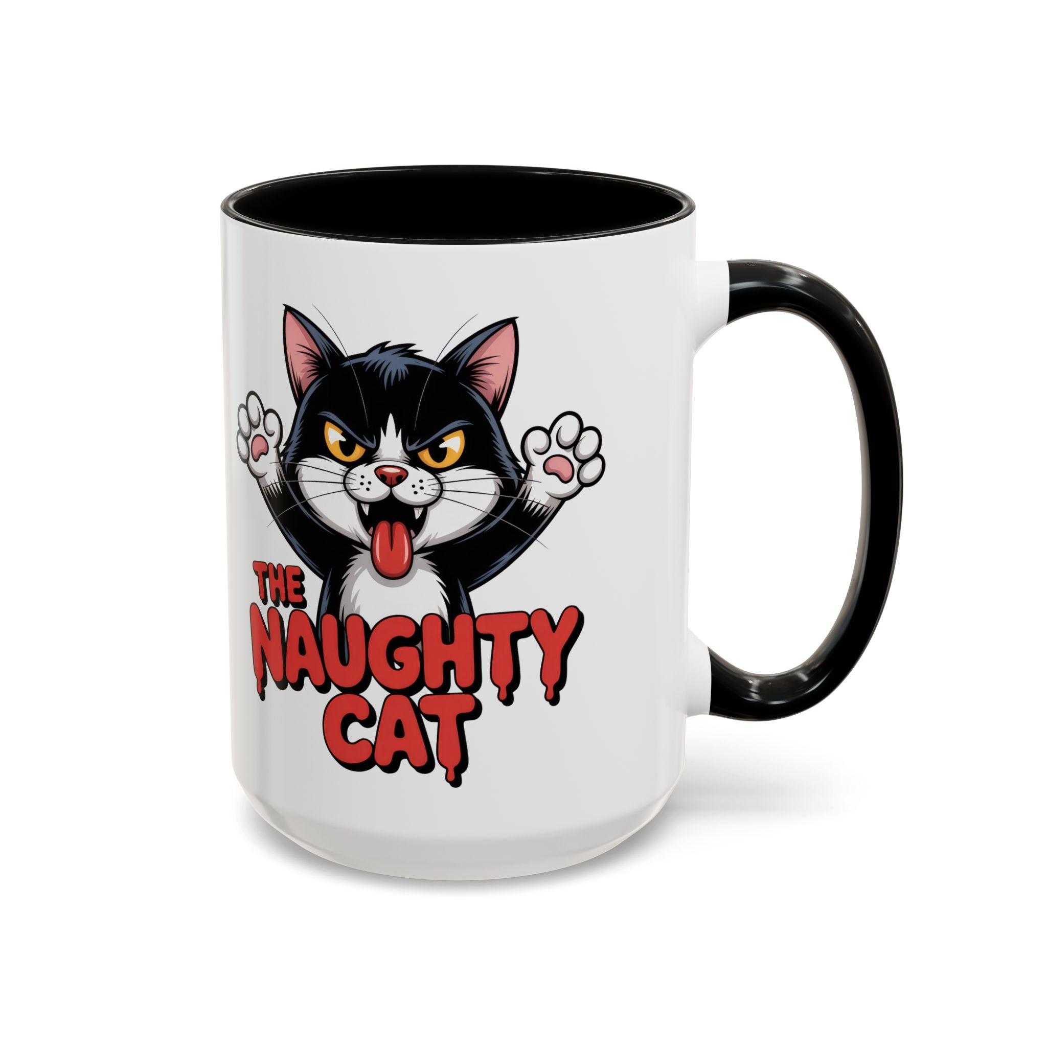 The Naughty Cat Accent Coffee Mug — Funny Cat Lover Gift (11/15oz)