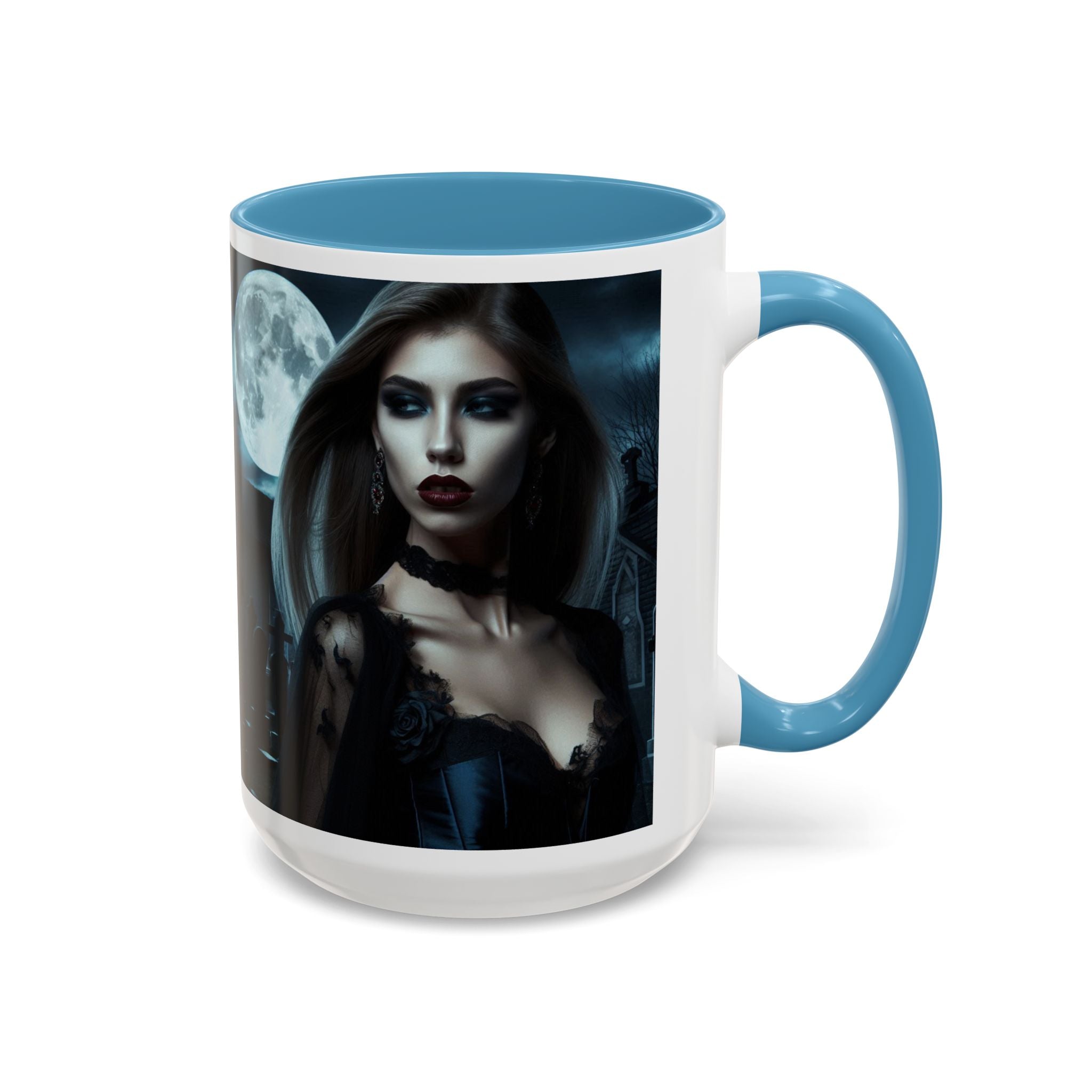 sexy young woman vampire Gothic Moonlit Accent Coffee Mug - 11 or 15oz