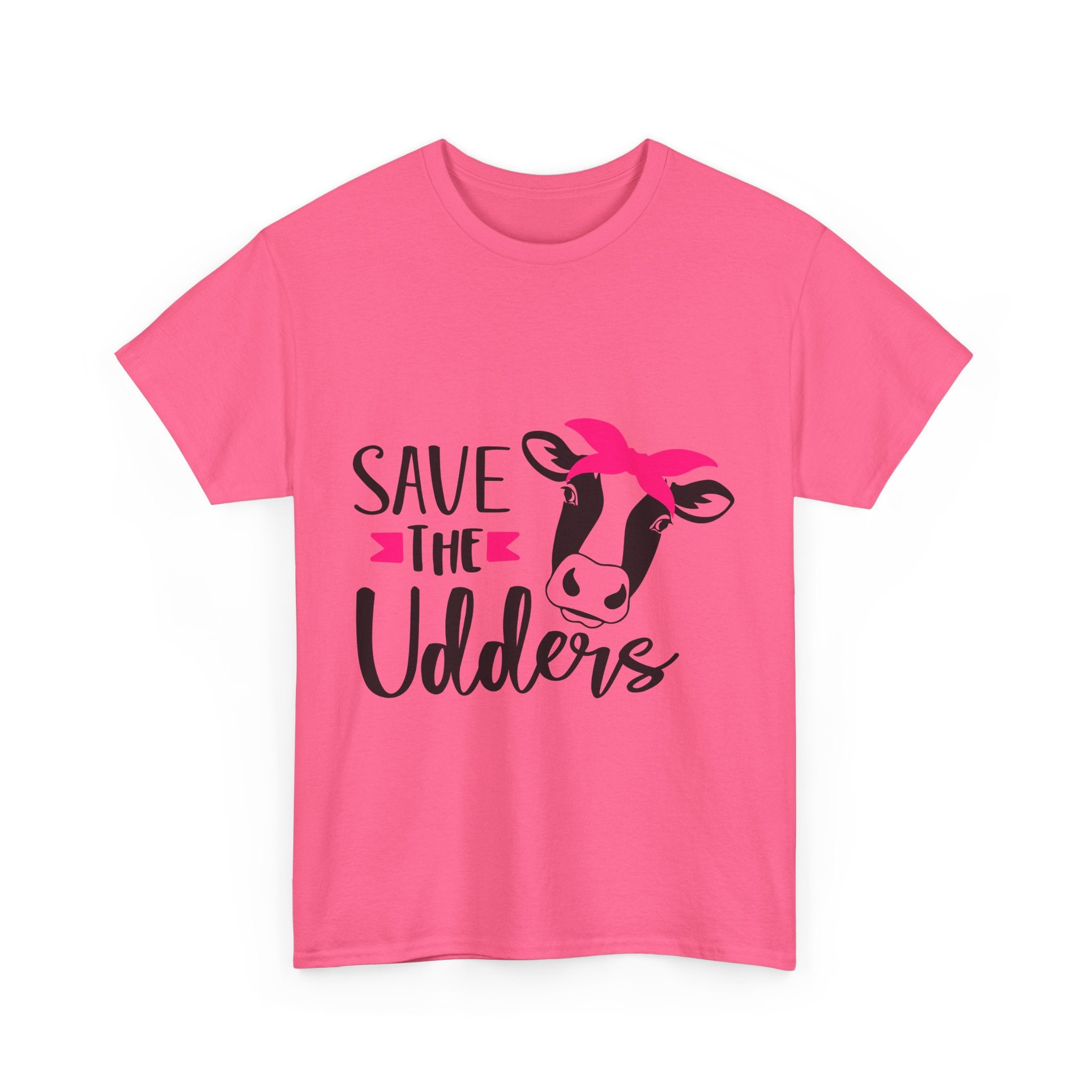 cancer awareness Save the Udders Unisex Heavy Cotton Tee, Fun Cow Tee,  Animal Lover Gift, Casual Tee, Eco-Friendly Apparel