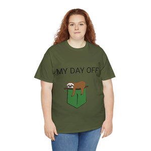 Lazy my day off  Unisex Heavy Cotton Tee funny humor t shirt for men and women