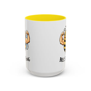 Bee Strong Accent Coffee Mug - Motivational Mug for Strength and mental health