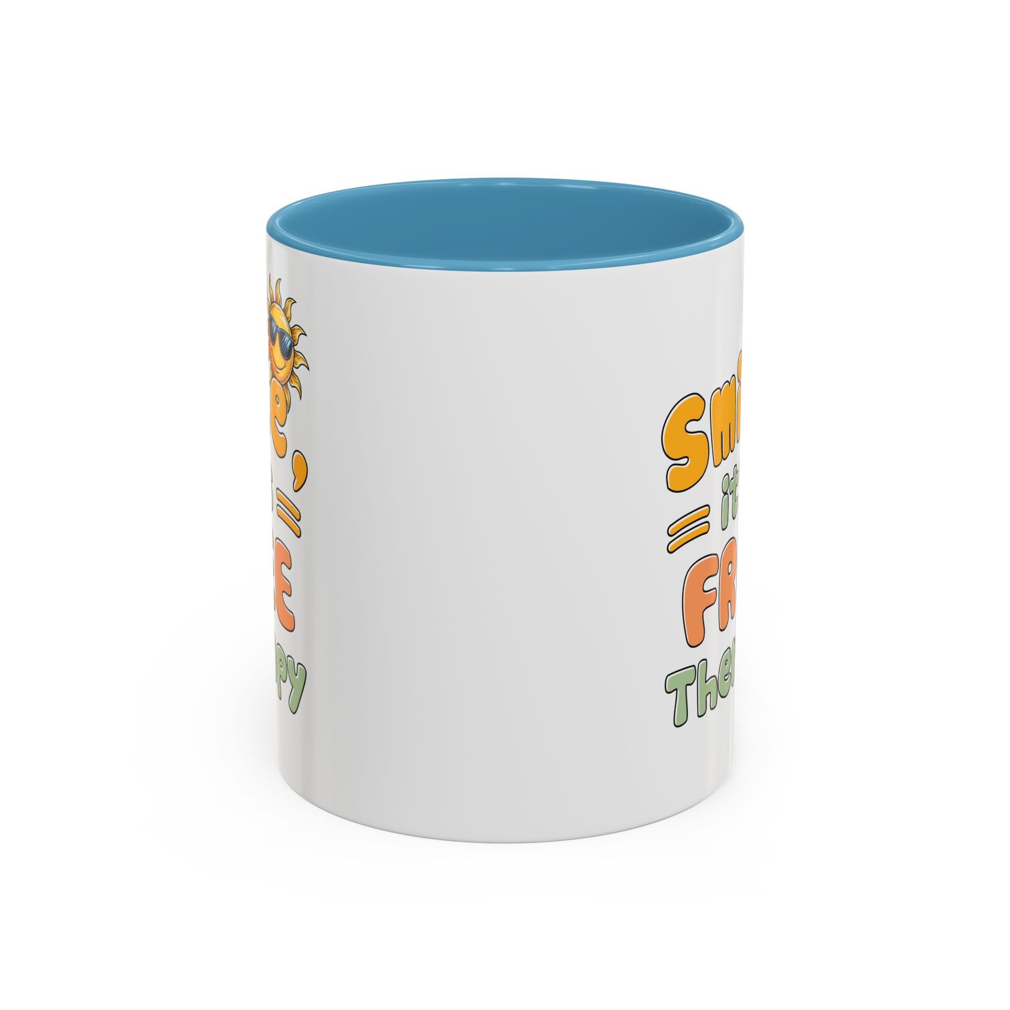 Smile It's Free Therapy Coffee Mug - Fun & Cheerful Accent Mugs for Brightening Your Day
