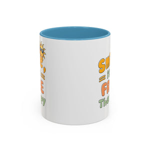 Smile It's Free Therapy Coffee Mug - Fun & Cheerful Accent Mugs for Brightening Your Day