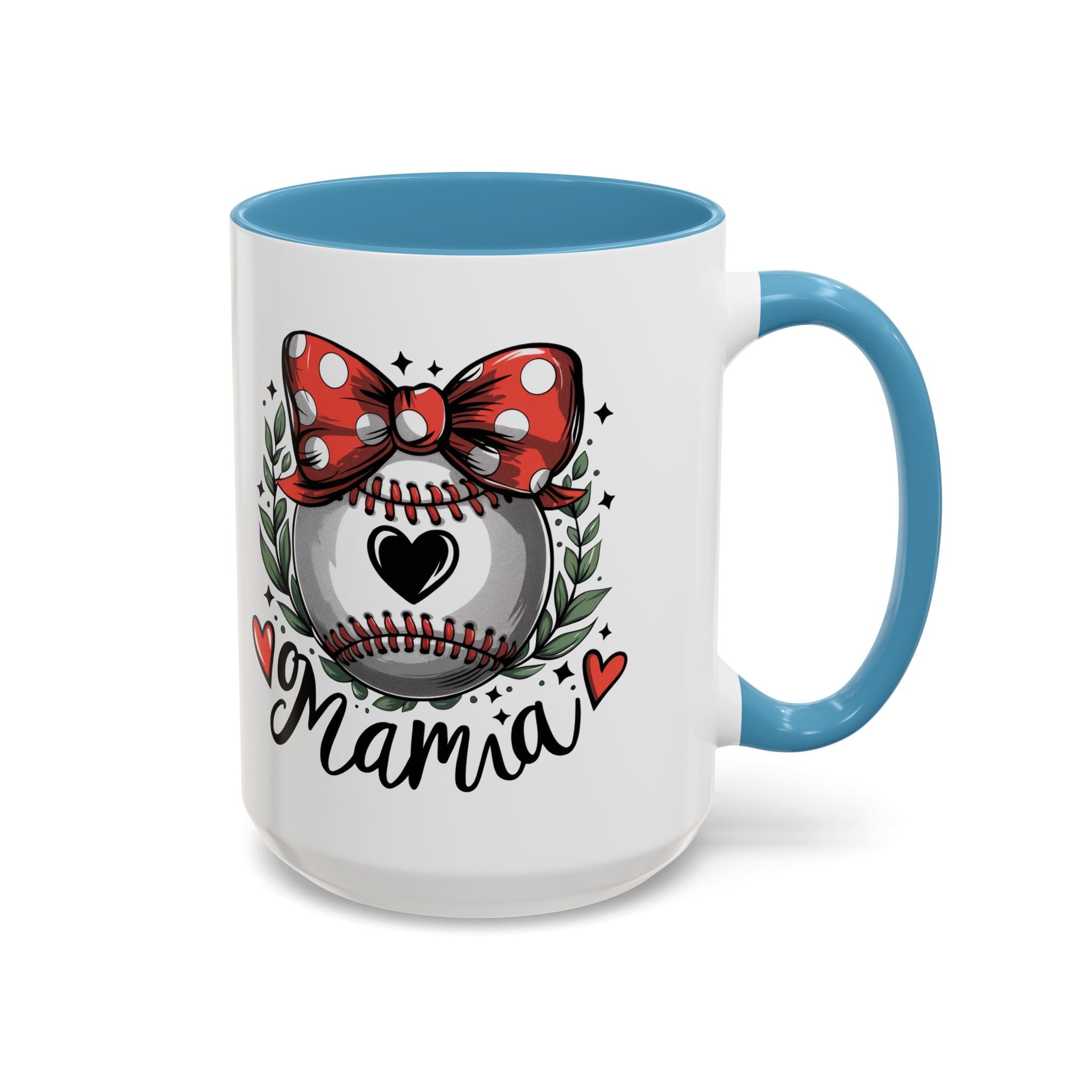 Mama's Accent Coffee Mug | Baseball & Heart Design | Gift for Mom, Mother's Day, Birthday, Coffee Lovers, Baseball Fans