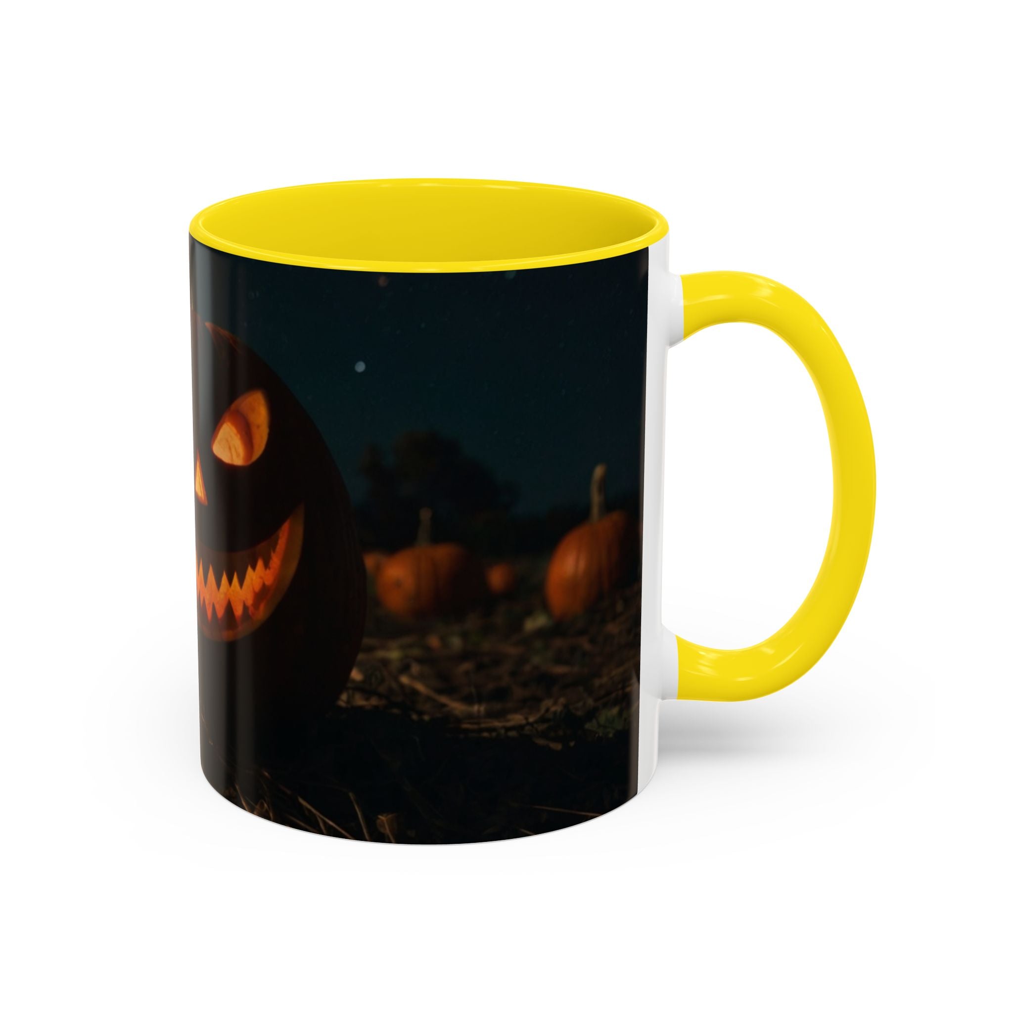 Halloween Pumpkin Accent Coffee Mug - Spooky Design for Fall Celebrations horror full moon