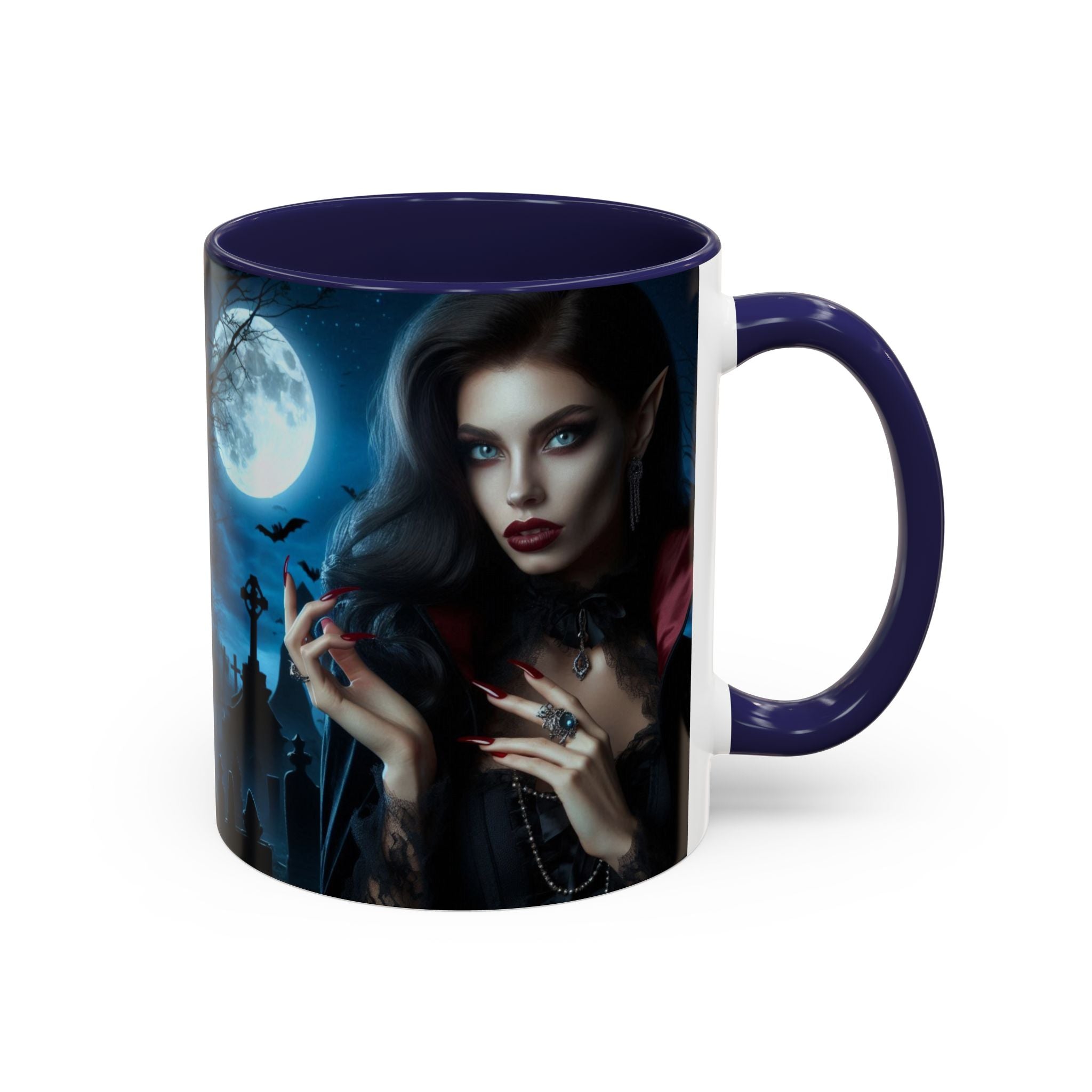 halloween Gothic Vampire Coffee Mug – 11/15oz full moon graveyard