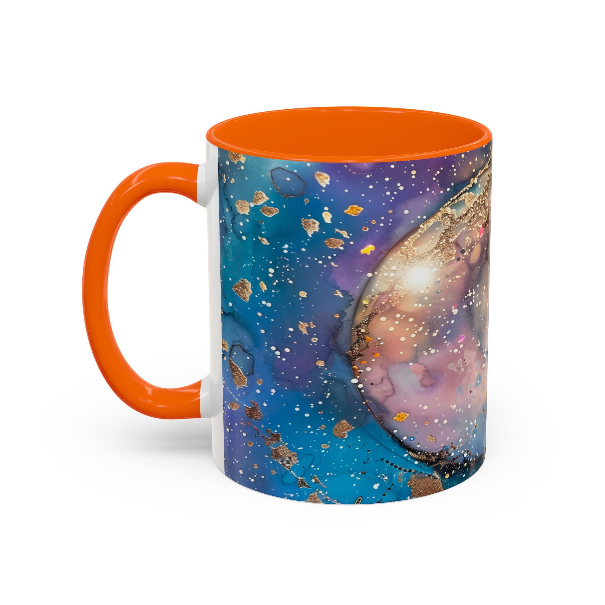 Magical Fairy Galaxy Accent Coffee Mug — Colorful Winged Fairy Art (11/15 oz) fantasy