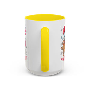 Festive Gingerbread Coffee Mug, Christmas Gift, Holiday Coffee Cup, Merry & Bright Mug, Winter Mug, Hot Chocolate Holder