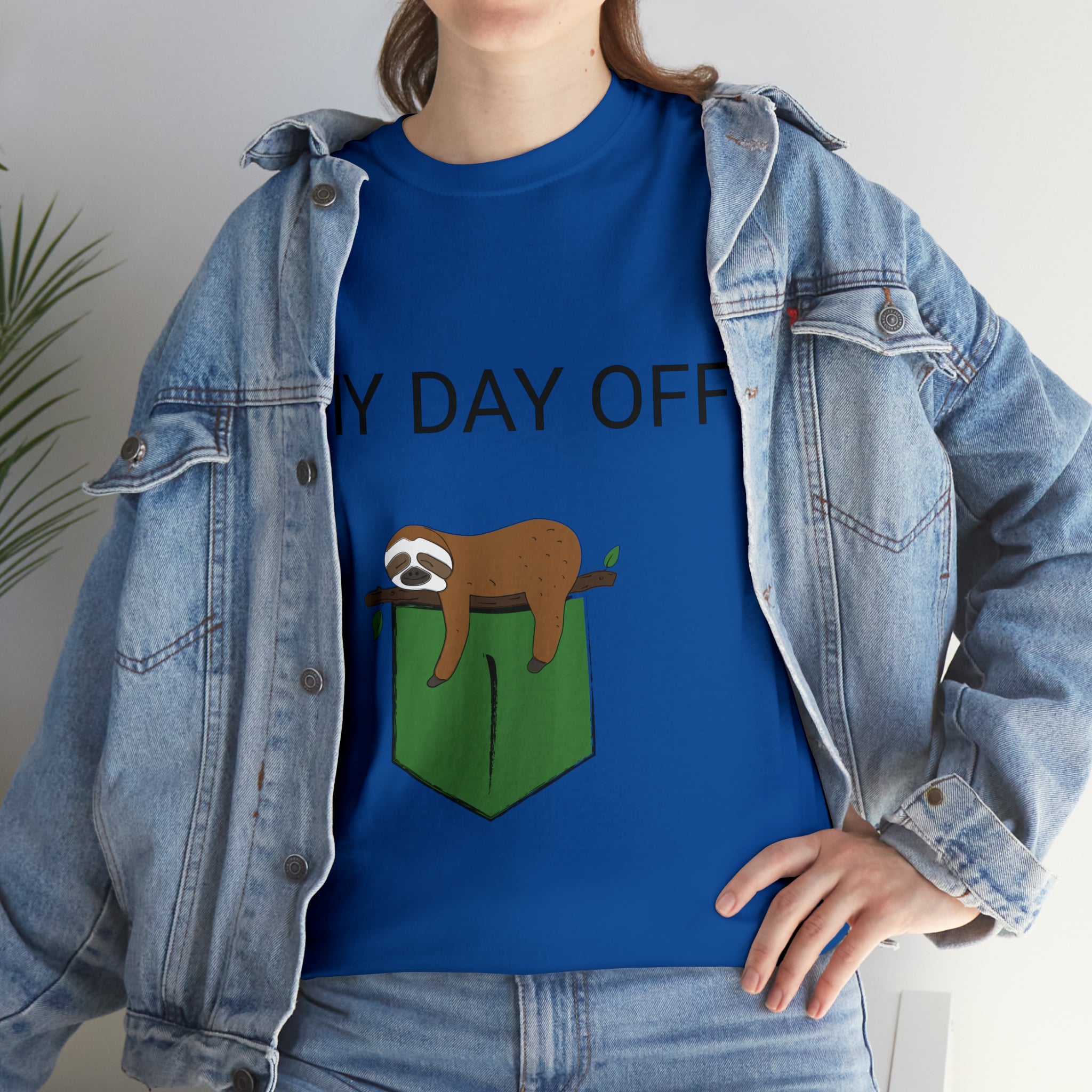 Lazy my day off  Unisex Heavy Cotton Tee funny humor t shirt for men and women