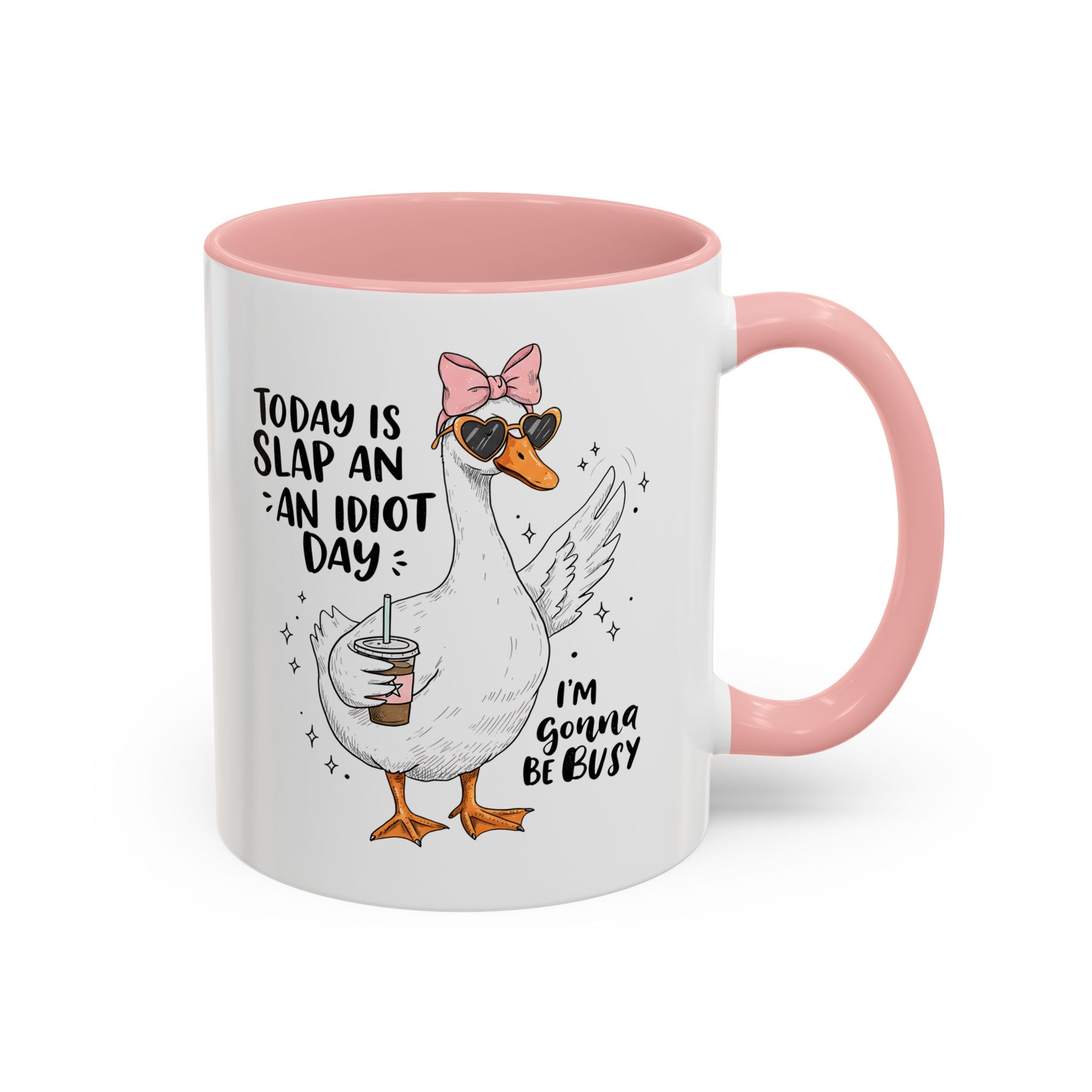 Funny Goose Coffee Mug - Slap an Idiot Day adult humor joke