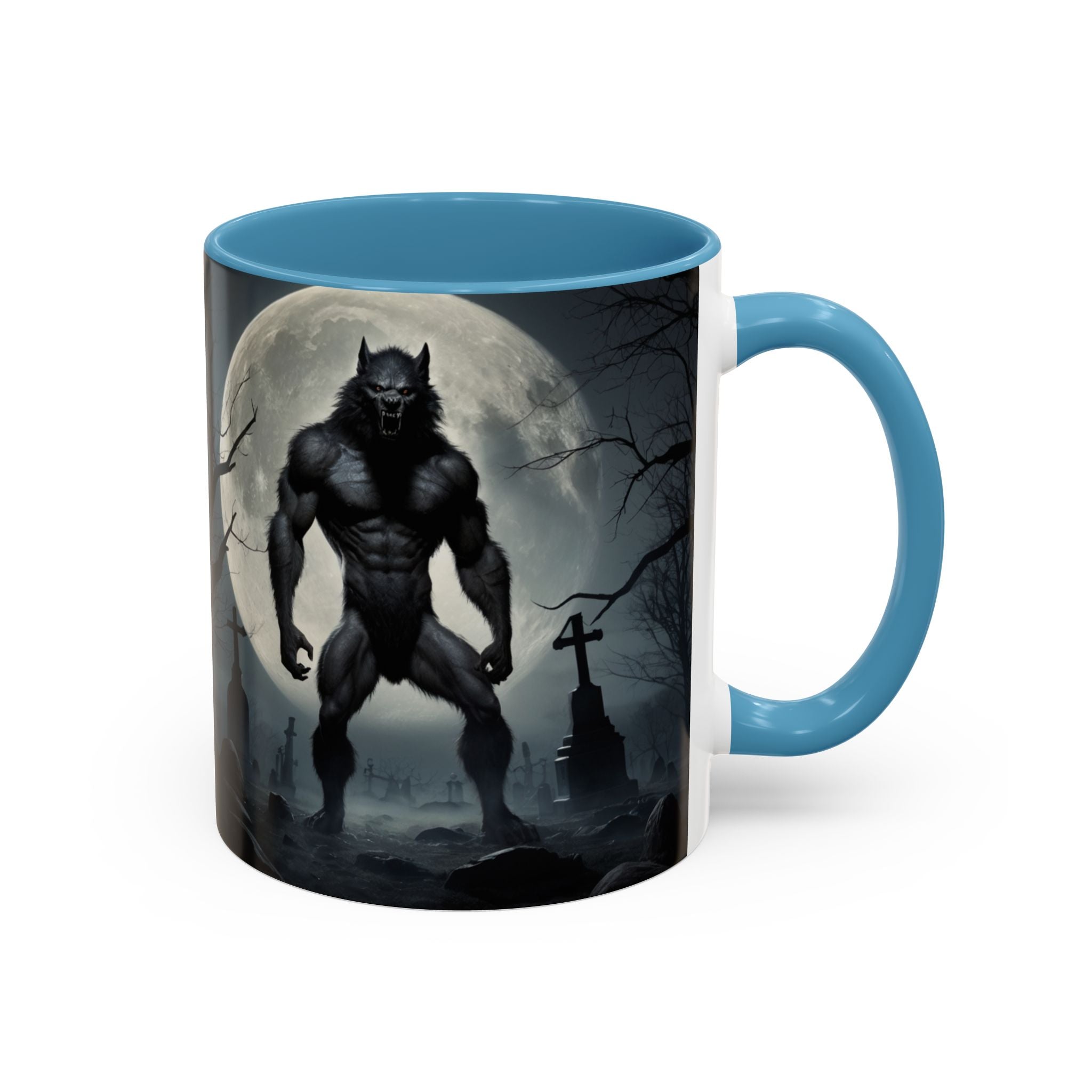 Werewolf Moon Coffee Mug — Gothic Graveyard Accent Mug (11/15oz) fantasy
