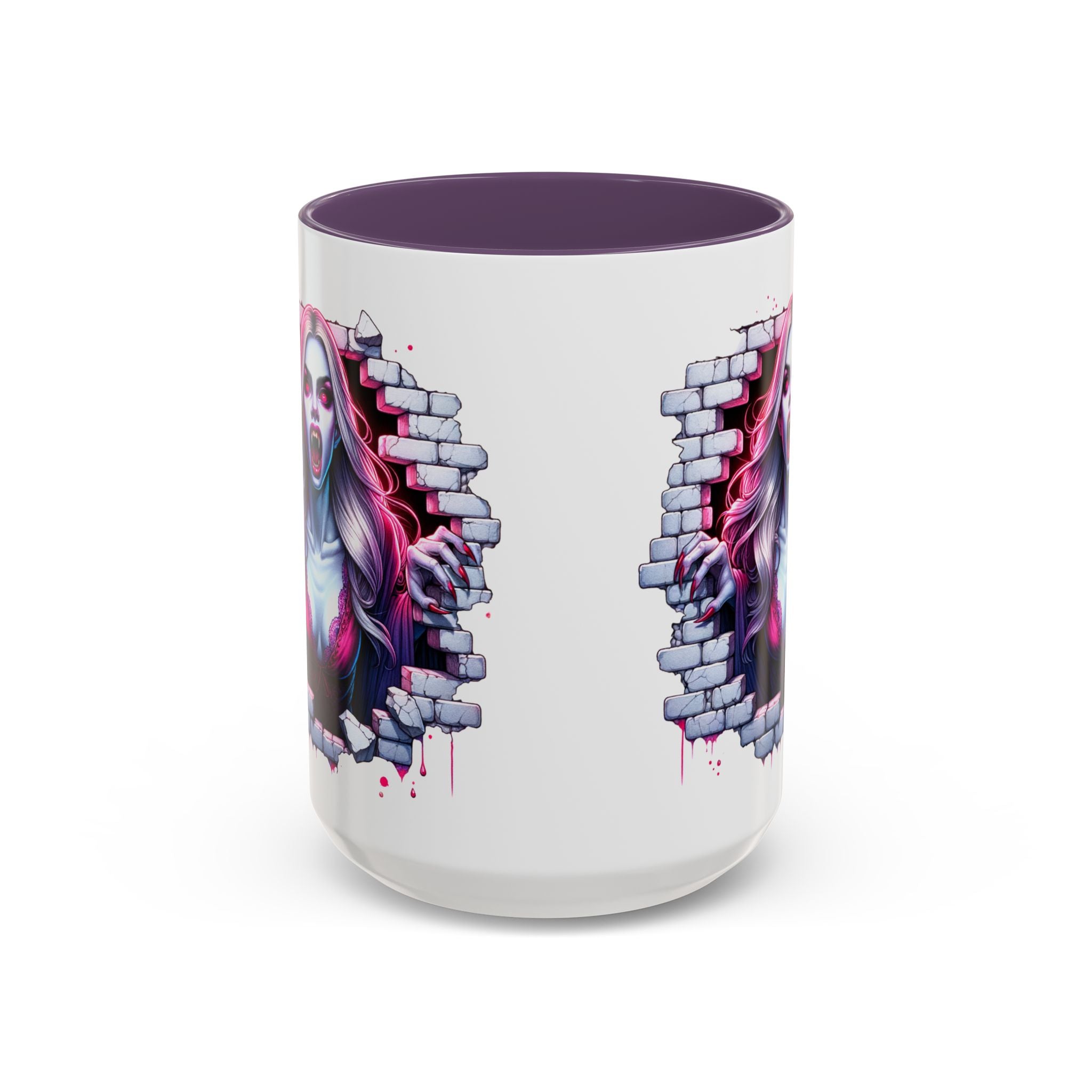 Vampire Wall Art Coffee Mug - Gothic,  Perfect Gift for Halloween, Unique Art Mug, Monster Mug, Fantasy Drinkware