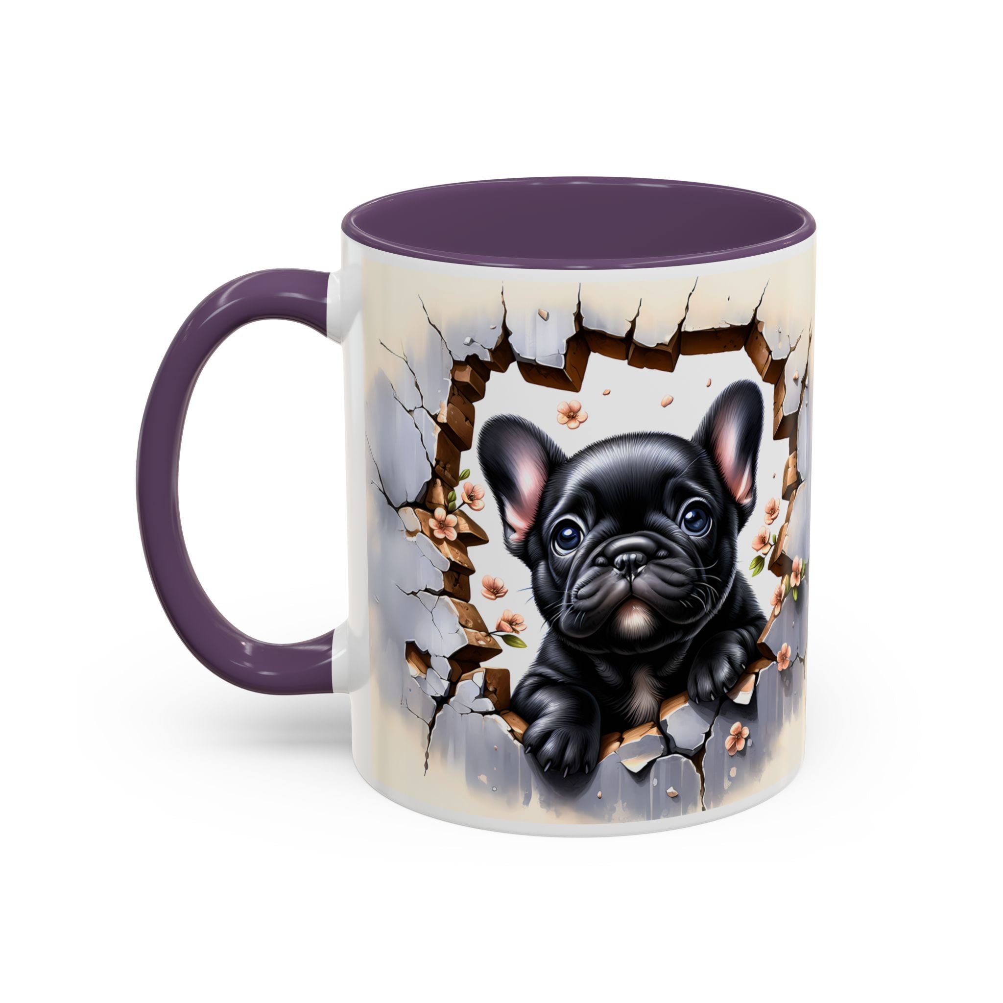 Cute French Bulldog Accent Coffee Mug, Pet Lover Gift, Dog Lover Mug, Home Office Coffee Cup, Unique Animal Print Mug