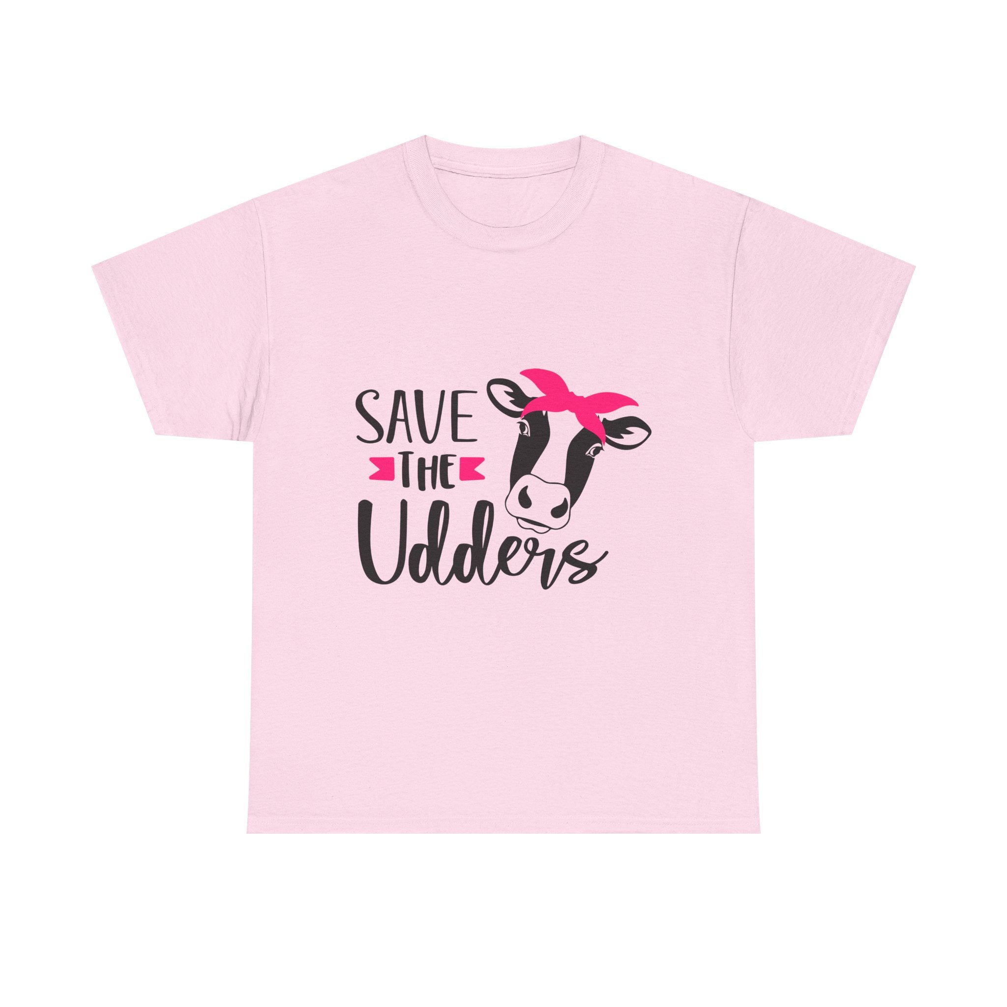 cancer awareness Save the Udders Unisex Heavy Cotton Tee, Fun Cow Tee,  Animal Lover Gift, Casual Tee, Eco-Friendly Apparel