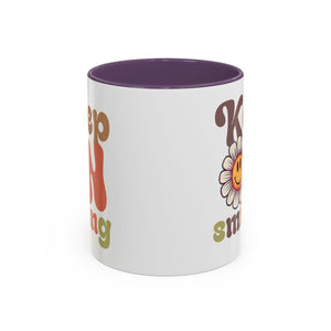 Keep Smiling Floral Coffee Mug - Cheerful 11 & 15oz Accent Mug for Daily Motivation