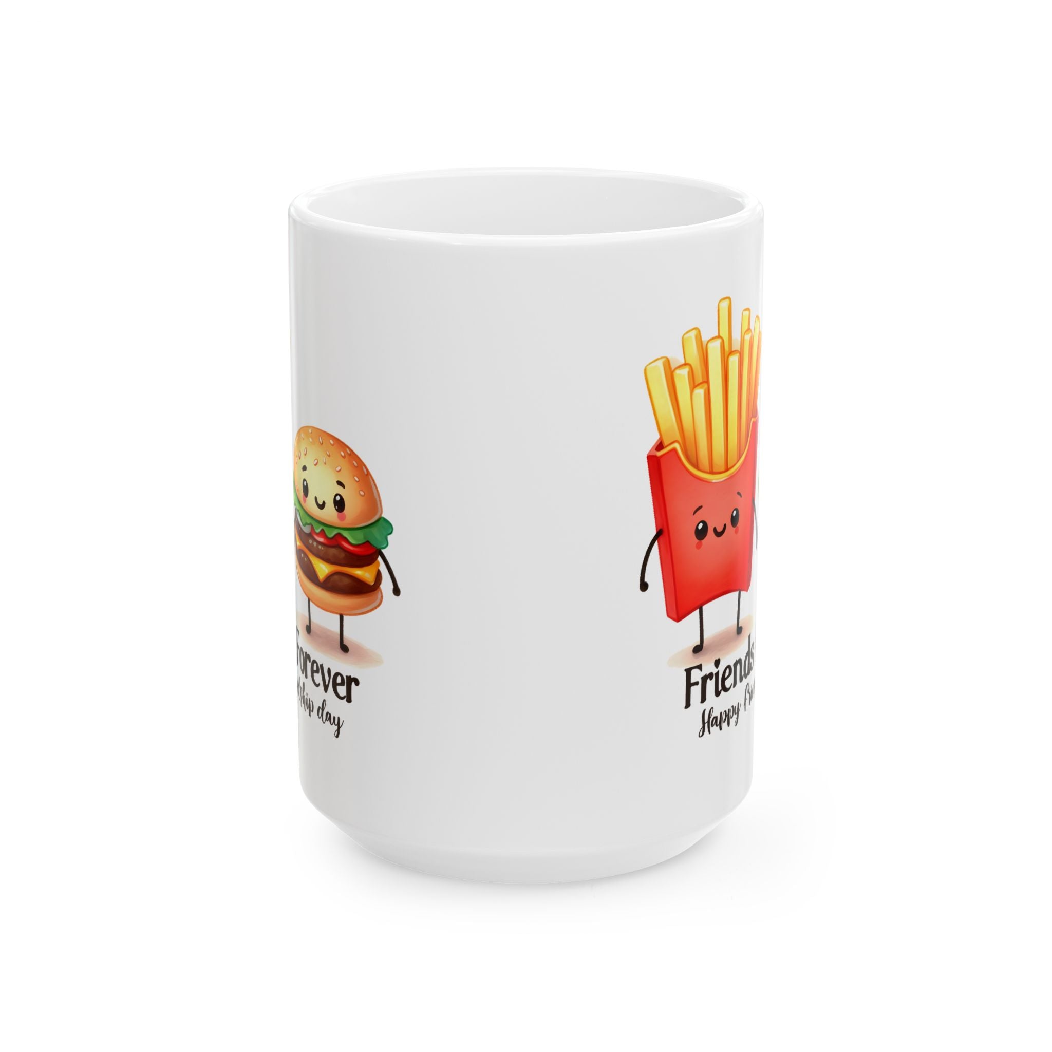Cute Foodie friends coffee  Mug, Funny Gifts for Food Lovers, Hamburger and French Fries, Best Friend Gift, Coffee Cup for Any Occasion
