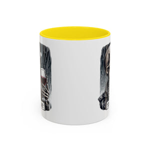 Stylish Skull Coffee Mug, Gothic Drinkware, Staying Alive Gift for Halloween, Funny Office Mug, Alternative Drinkware