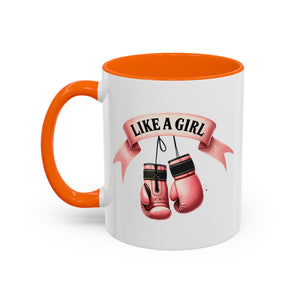 Boxing Motivation Coffee Mug | Like a Girl | Empowerment Gift, Sports Mug, Inspirational Gift, Fitness Accessory, Coffee Lover