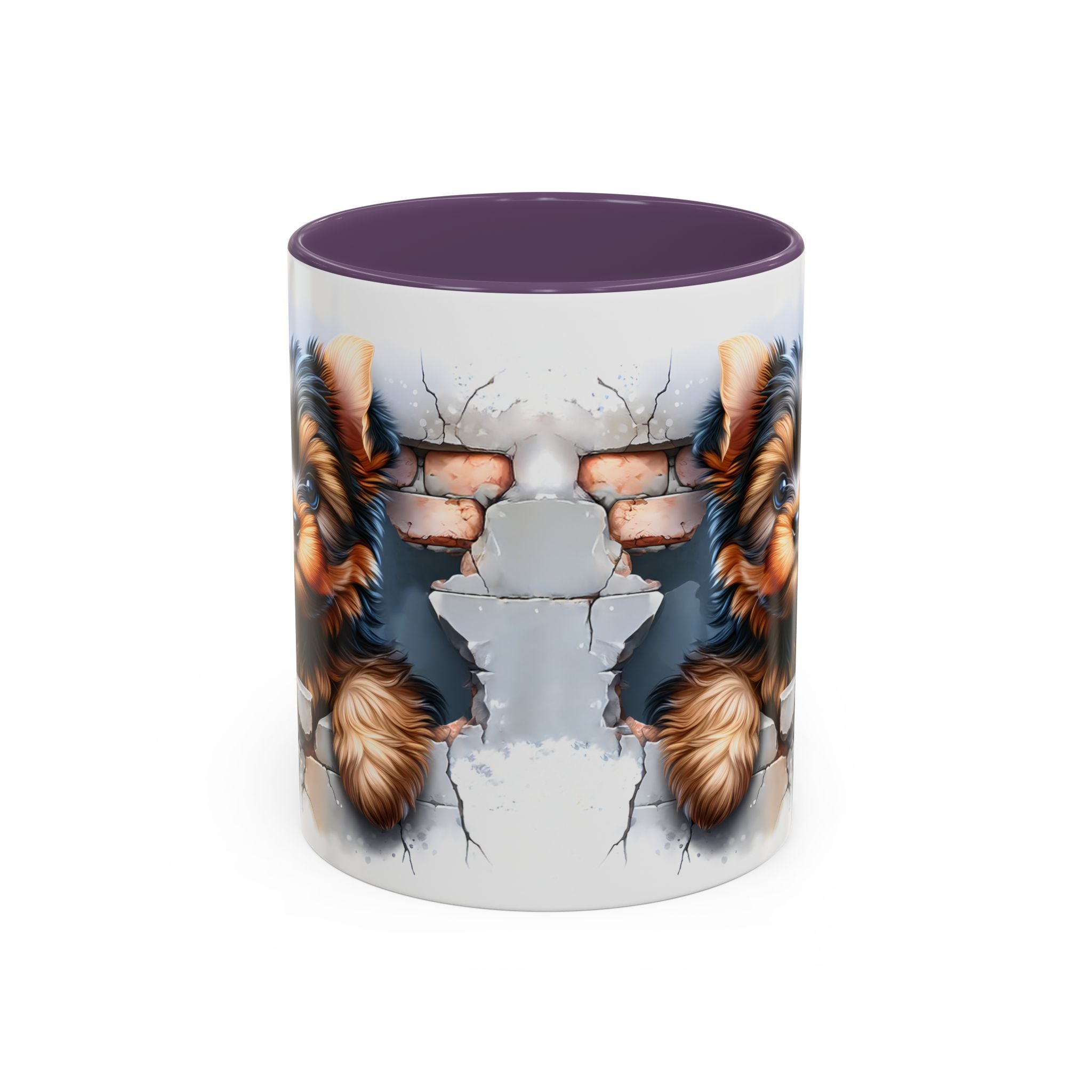 Cute Dog Peeking Coffee Mug, Pet Lover Gift, Yorkshire Terrier Mug, Animal Lover Coffee Cup, Dog-Themed Drinkware, Doggie Mug