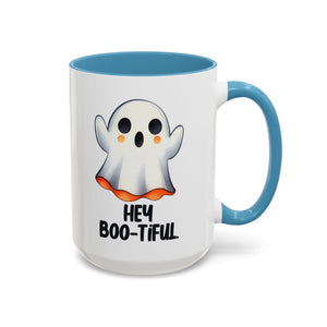 Hey Boo-tiful Ghost Coffee Mug, Halloween Mug, Cute Gift, Spooky Decor, Fun Mug