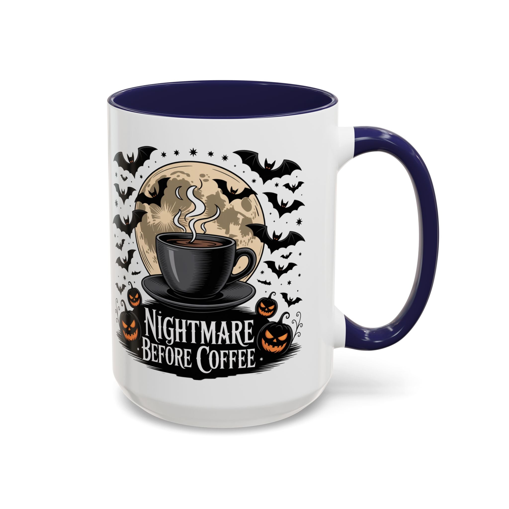 Halloween-Themed Coffee Mug: Nightmare Before Coffee funny art