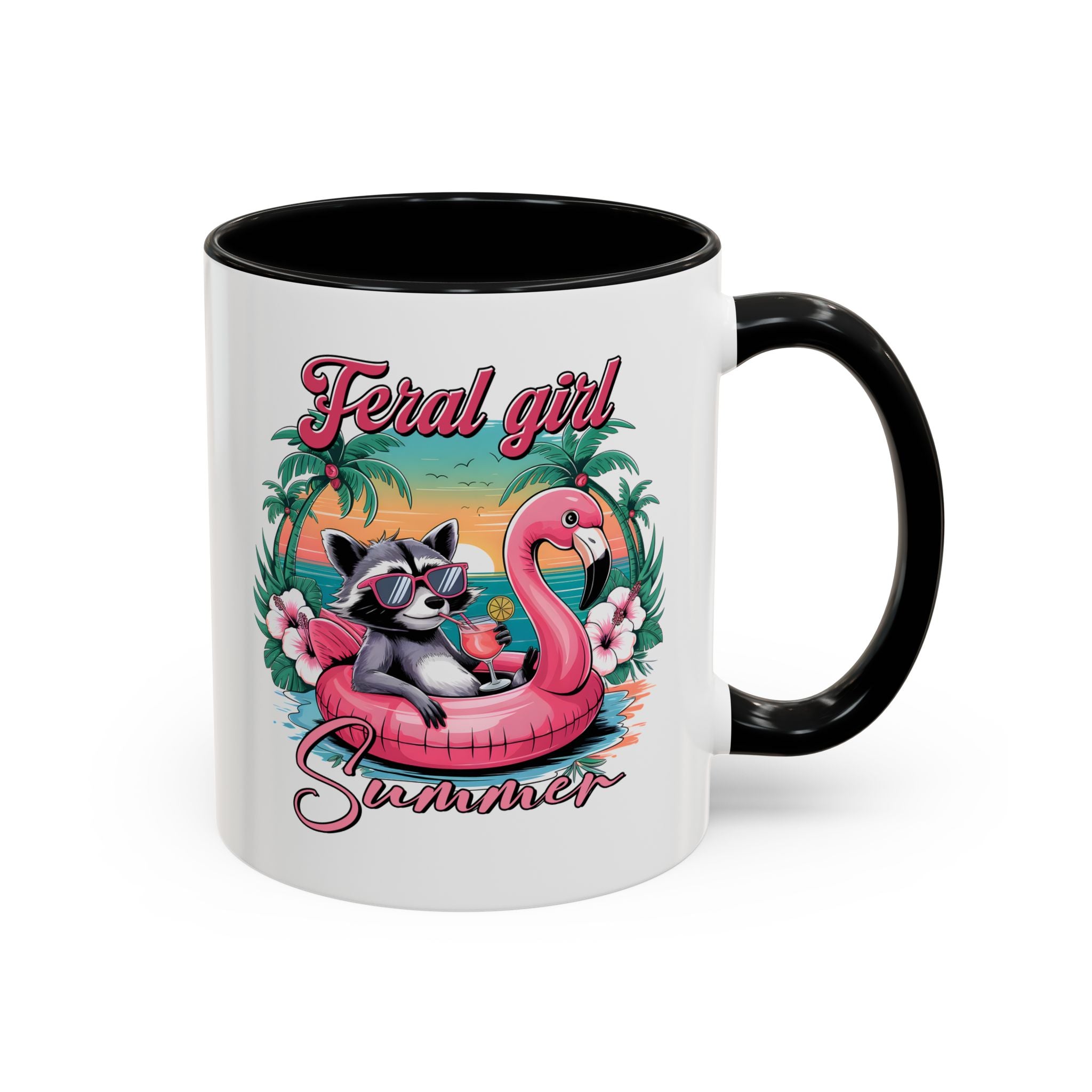 Feral Girl Summer Coffee Mug - Accent Design for Animal Lovers