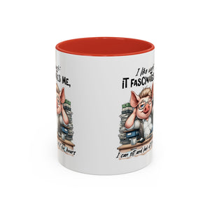 Whimsical Pig Coffee Mug, Funny Gift for Animal Lovers, Unique Office Mug, Cute Coffee Cup, Perfect for Birthdays, Holidays